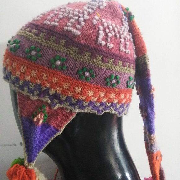 Peruvian chullo  hat warm winter woven in Andean culture wool for women main image 7